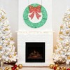 ChicFurnit Wreaths 35in Christmas Wreath Decoration Festive Bow Ornament for Home Door and Holiday Wall Display, Green, 35.43"*3.5"*35.43" - 3 of 4