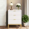 MAYEERTY Modern Nightstand, 25.8" Tall Bedside Table with 3 Drawers - 2 of 4