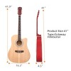 TopComfy Toy Guitars and String Instruments Notch Spruce Panel Matte Edging Folk Guitar Bag Shield Burlywood For Kids, Red, 41.34"*19.09"*5.51" - 4 of 4