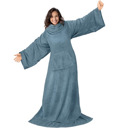  Fleece Wearable Blanket with Sleeves and Kangaroo