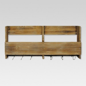 Wooden Shelf with S Hooks - Threshold , Beige