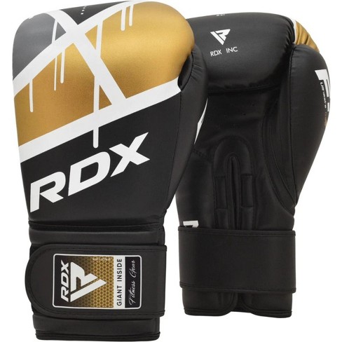 RDX Sports BGR F7 Boxing Sparring Gloves Premium Quality Gloves for Professional Amateur Boxers Training Sparring Kickboxing Black Golden 14 oz