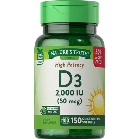 Nature's Truth Vitamin D3 2000 Iu | 150 Softgels : Target