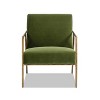 Jennifer Taylor Home Aerin 24.5" Hammered Brass Upholstered Accent Arm Chair, Olive Green Performance Velvet - 2 of 4