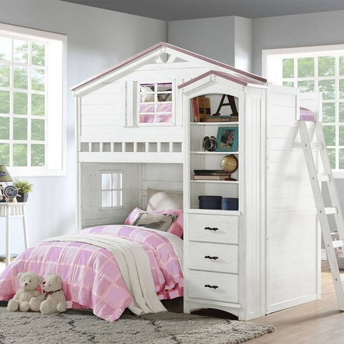 Pink twin loft bed hotsell