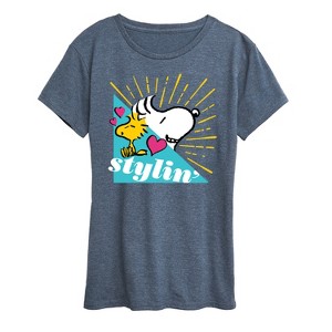 Women's - Peanuts - Snoopy Woodstock Stylin Short Sleeve Graphic T-Shirt - 1 of 4