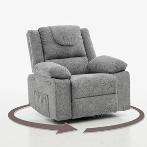 360° Swivel Rock Recliner Chairs Single Sofa with Vibration Massage and Heating for Living Room/Bedroom - 1 of 4