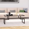 Metal Hollywood Black and Bronze Coffee Table with Glass Top - Henn&Hart - 2 of 4