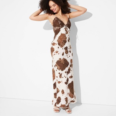 Women's Satin Lace Maxi Slip Dress - Wild Fable™