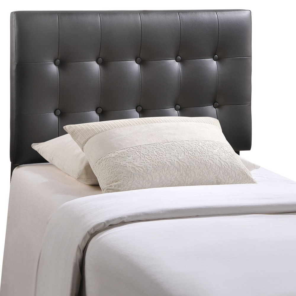 Photos - Bed Frame Modway Emily Twin Upholstered Vinyl Headboard Black  