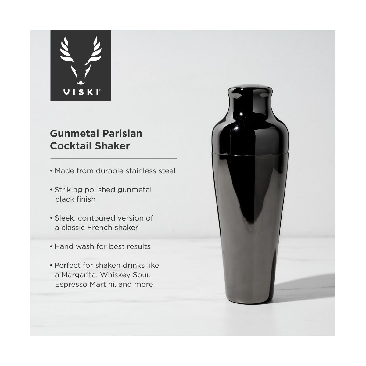 Viski Parisian Cocktail Shaker - 25 Oz Set of 1 - thumbnail 2
