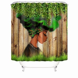 Green Hat Woman Shower Curtains for Bathroom Waterproof Fabric Bath Curtain Durable Soft Stylish Bathroom Decor 72x72 Inch - 1 of 1