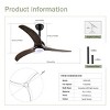 YOOCOZZ Indoor Solid Wood Ceiling Fan with Light, Quiet Reversible Motor and Remote Control - 4 of 4