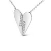 Haus of Brilliance Silver Diamond Broken Heart Pendant Necklace - 3 of 4