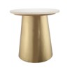 TOV Furniture Bleeker 19.5"H Marble Iron Metal & Stone Side Table in Gold/White - 3 of 4