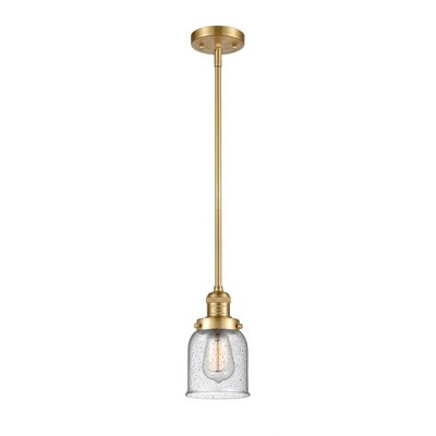 Bell - 1 Light Stem Hung Mini Pendant In Industrial Style-10 Inches Tall and 5 Inches Wide