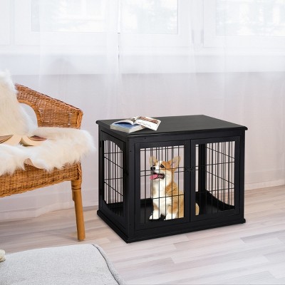 Dog Crate Furniture for Small Dogs,Indoor Decorative Dog Kennel with Lockable Doors,End Table Style Pet Cage with Double Entry – LAOTIES