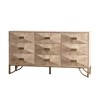 Gulches Modern 3-Drawer Light Wood Dresser - Metal Rails, 2-Door Adjustable Shelves, Versatile for Bedroom/TV Stand - 2 of 4