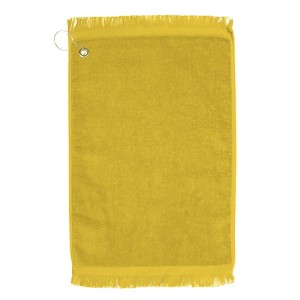 TowelSoft Premium Fringed 100% Cotton Terry Velour Golf Towel with Corner Hook &Grommet Placement - 1 of 4