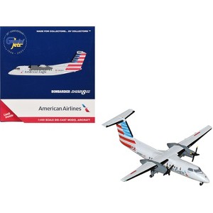 Bombardier Dash 8-100 Commercial Aircraft "American Airlines" Gray with Striped Tail 1/400 Diecast Model Airplane by GeminiJets - 1 of 3