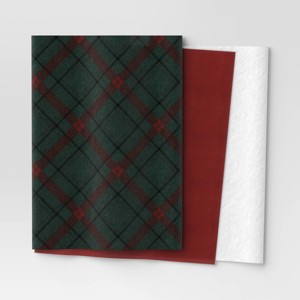 30ct Christmas Tissue Paper Green Plaid/Red/White - Wondershop™ - 1 of 3
