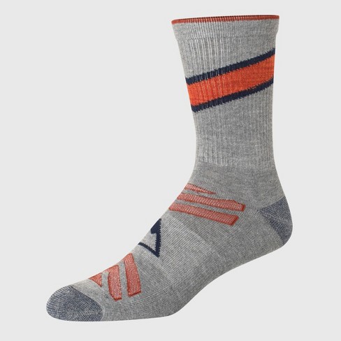 Hanes Premium Men's Diagonal Rugby Striped City Streets Explorer Crew Socks  3pk - Gray/blue 6-12 : Target