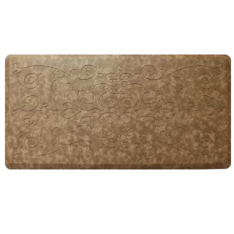J&V TEXTILES Medallion Embossed Anti-Fatigue Stain-Resistant Cushioned Floor Mats, 1 of 4