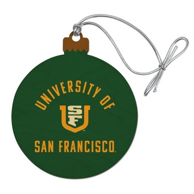 University of San Francisco Dons Logo Wood Christmas Tree Holiday Ornament