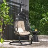 Christopher Knight Home Outdoor Wicker Hanging Basket Chair with Cushions (NO STAND) - 2 of 4