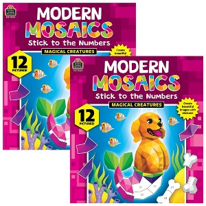 Teacher Created Resources® Magical Creatures Modern Mosaics Stick to the Numbers Activity Book, Pack of 2 - 1 of 4