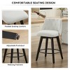 25"Counter Height Swivel Bar Stools Set of 2,Adjustable Stools with Button Tufted Back & Linen Upholstered for Kitchen Island,Dining Room-Tanpinhause - 4 of 4