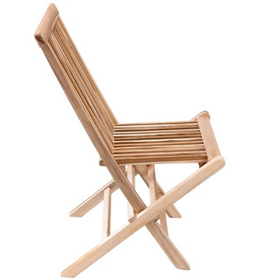 Nordic Teak Brown Armless Folding Patio Chair