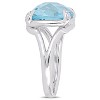 EVERLY JEWELRY | Sterling Silver 9 CT TGW Sky-Blue Topaz and White Topaz Split Shank Cocktail Ring - 2 of 4