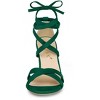 Allegra K Women's Open Toe Lace Up Strap High Block Heel Ankle Sandals - 2 of 4