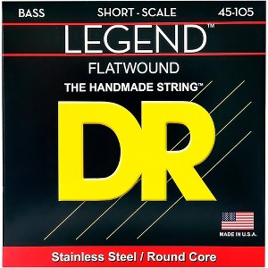 DR Strings LEGEND Flatwound Stainless Steel Bass Strings Short Scale (45-105) - 1 of 3