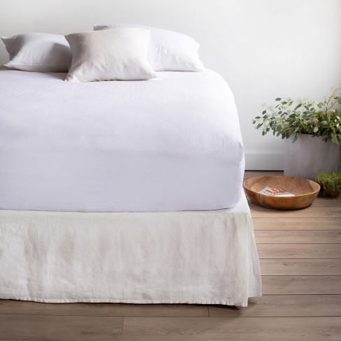 100% French Linen Bedskirt - Full - Cream | BOKSER HOME