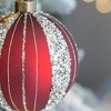 NAYSAYE Party Decoration and Accessories Set of 4 Glass Christmas Ball Ornament for Holiday Celebration, Red, 4.7"*4.7"*0.11" - 3 of 4