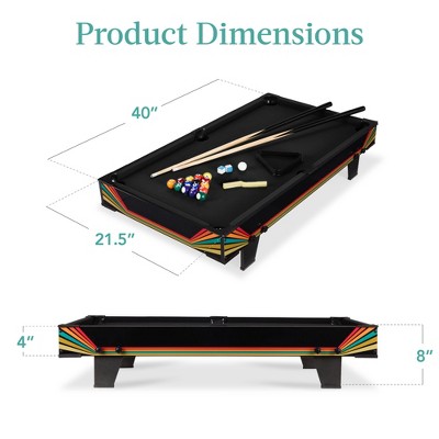 40-Inch Black Composite Wood Tabletop Billiard Game