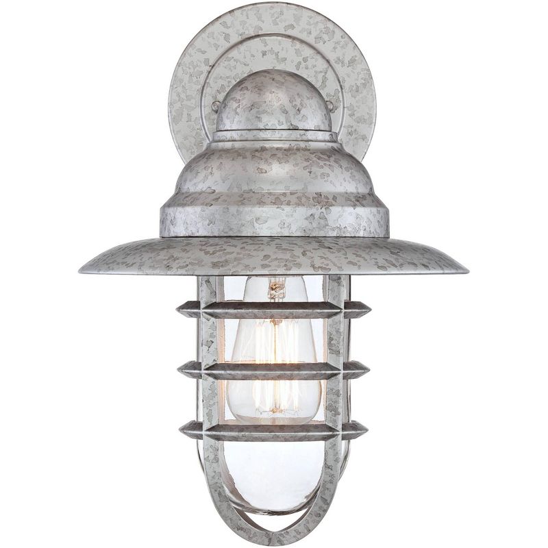 John Timberland Marlowe Industrial Wall Light Sconce Galvanized Silver Hardwire 9 1/4" Fixture Metal Cage for Bedroom Reading Living Room Hallway, 3 of 7