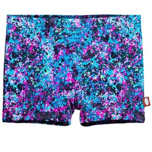 City Threads USA-Made Girls UPF 50+ Printed Swim Boy Shorts - 1 of 4
