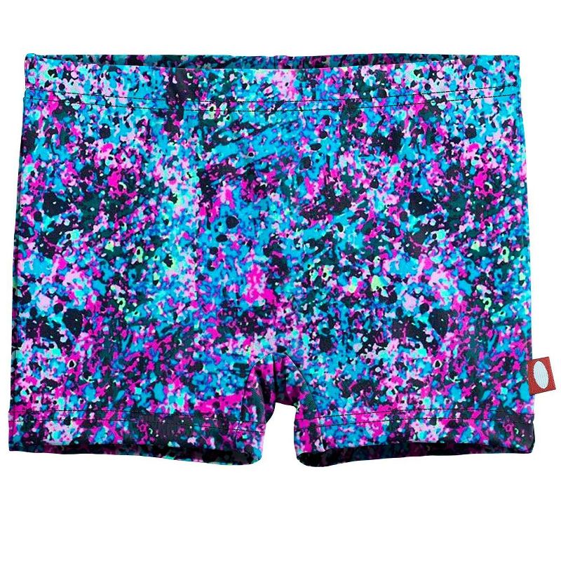 City Threads USA-Made Girls UPF 50+ Printed Swim Boy Shorts, 1 of 6