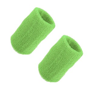 Unique Bargains Wrist Sweat bands Wristbands for Sport Wrist Wraps Absorbing Cotton Terry Cloth 3.15"x3.94" 1 Pair - 1 of 4