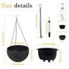 TUYOHW Set of 2 Self-Watering Hanging Planters,13.4'' Rattan Planter with Water Level Indicator,Large Capacity for Indoor Outdoor Balcony Decor - 3 of 4