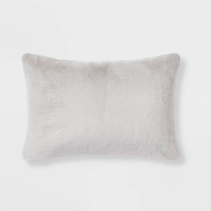 Faux Rabbit Fur Throw Pillow - Threshold™, 1 of 11