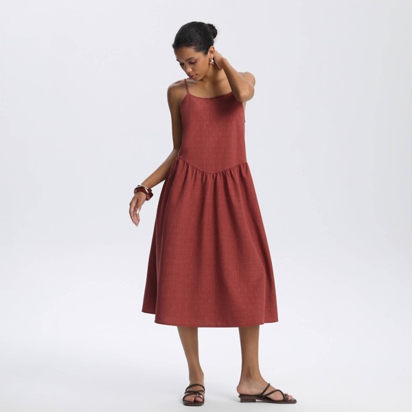 Vestido midi de talle bajo de mujer - A New Day™ óxido 4