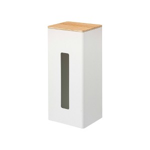 Yamazaki Home - Two-Sided Tissue Case - Steel + Wood - 1 of 4