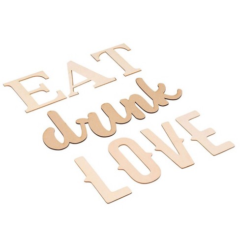 Genie Crafts Wood E Signs Eat Drink Love Letter Drawing Stencils Wall Decor Target - Eat Wall Decor Signs
