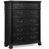 1pc Traditional Vintage Antique Drawer Pull 5-Drawer Chest Black Gray Dark Finish Bedroom Living Room Wooden Furniture - 2 of 4