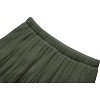 Women's Chiffon High Waist Pleated Maxi Skirt - Flowy A-Line Flared Long Skirt Blackish Green - 3 of 4