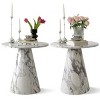 Dwen Small Round End Table,24 Round End Table with Pedestal Base,Black Circle Side Table-Maison Boucle - 2 of 4